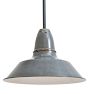 Vintage Industrial Pendant with Gray Enamel Shade Set of 7