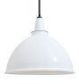 Vintage Industrial Pendant with Oversize White Enamel Dome Shade 24 1/2" Diameter