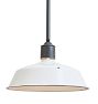Vintage Industrial Pendant with White Enamel Shade 16 1/2" Diameter