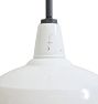 Vintage Industrial Pendant with White Enamel Shade 16" Diameter