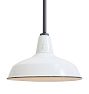 Vintage Industrial Pendant with White Enamel Shade 16" Diameter