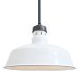 Vintage Industrial Pendant with White Enamel Shade 18 1/2" Diameter