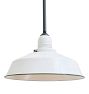 Vintage Industrial Pendant with White Enamel Shade 18" Diameter