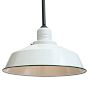 Vintage Industrial Pendant with White Enamel Shade 18" Diameter