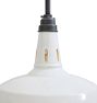Vintage Industrial Pendant with White Enamel Shade 18" Diameter
