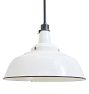 Vintage Industrial Pendant with White Enamel Shade 24" Diameter