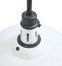 Vintage Industrial Pendant with White Enamel Shade 24" Diameter