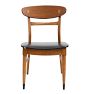 Vintage Midcentury Modern Scandanavian Dining Chair with Leather Seat Set of 6