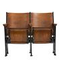 Vintage Traditional 20th Century Folding Theater Seats with Iron Frame