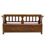 Vintage Traditional early 20th Century Hungarian Painted Bench with Storage Seat