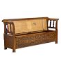 Vintage Traditional early 20th Century Hungarian Painted Bench with Storage Seat