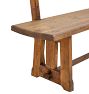 Vintage Traditional French Pine Bench with Trestle Base