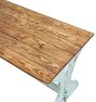Vintage Traditional Worktable with Blue Painted Trestle Base