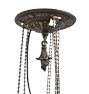 Vintage Victorian 20th Century Petite Brass and Blue Blown Glass Globe Shade