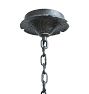 Vintage Victorian Iron Chandelier with Hammered Texture and Leaf Motif