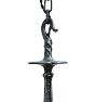 Vintage Victorian Iron Chandelier with Hammered Texture and Leaf Motif