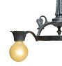 Vintage Victorian Iron Chandelier with Hammered Texture and Leaf Motif