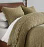 Waffle Fringe Quilt Full/Queen Olive