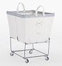 Open Box: Steele Canvas Laundry Cart, 3 Bushels - Natural Canvas &amp; Gray Vinyl