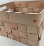 Open Box: Woven Leather Basket Collection, Rectangle (16.5"L x 13.5"W x 10.75"H) - Natural