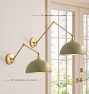 Poplar Articulating Sconce, 22" Length in Painted Brass Shades
