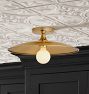 Poplar Semi-Flush Mount, Brass Shades