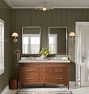 Poplar Semi-Flush Mount, Brass Shades