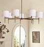 Rhone Chandelier, 48" Width in Fabric Shades