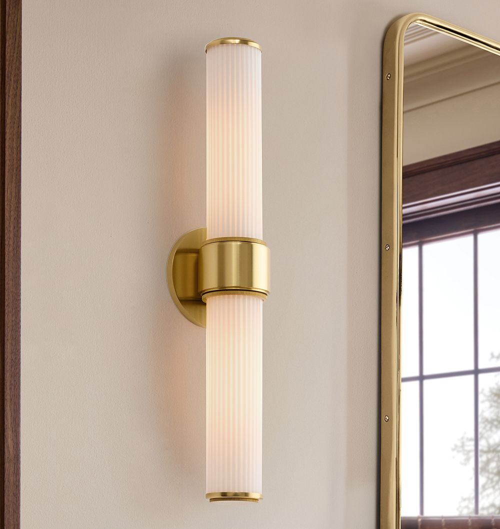Rigdon Double Glass Sconce by Rejuvenation