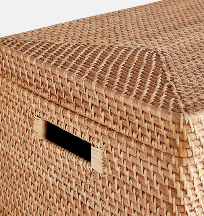 Rinna Rattan Oversized Lidded Basket | Rejuvenation