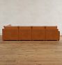 Roswell Leather 6-Piece Modular Sectional Sofa With Ottoman