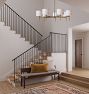 Rhone Chandelier, 48" Width in Fabric Shades