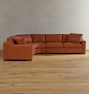 Sublimity Leather 3-Piece Arm Sofa with Curved Wedge Corner