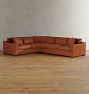 Sublimity Leather 3-Piece Arm Sofa with Curved Wedge Corner