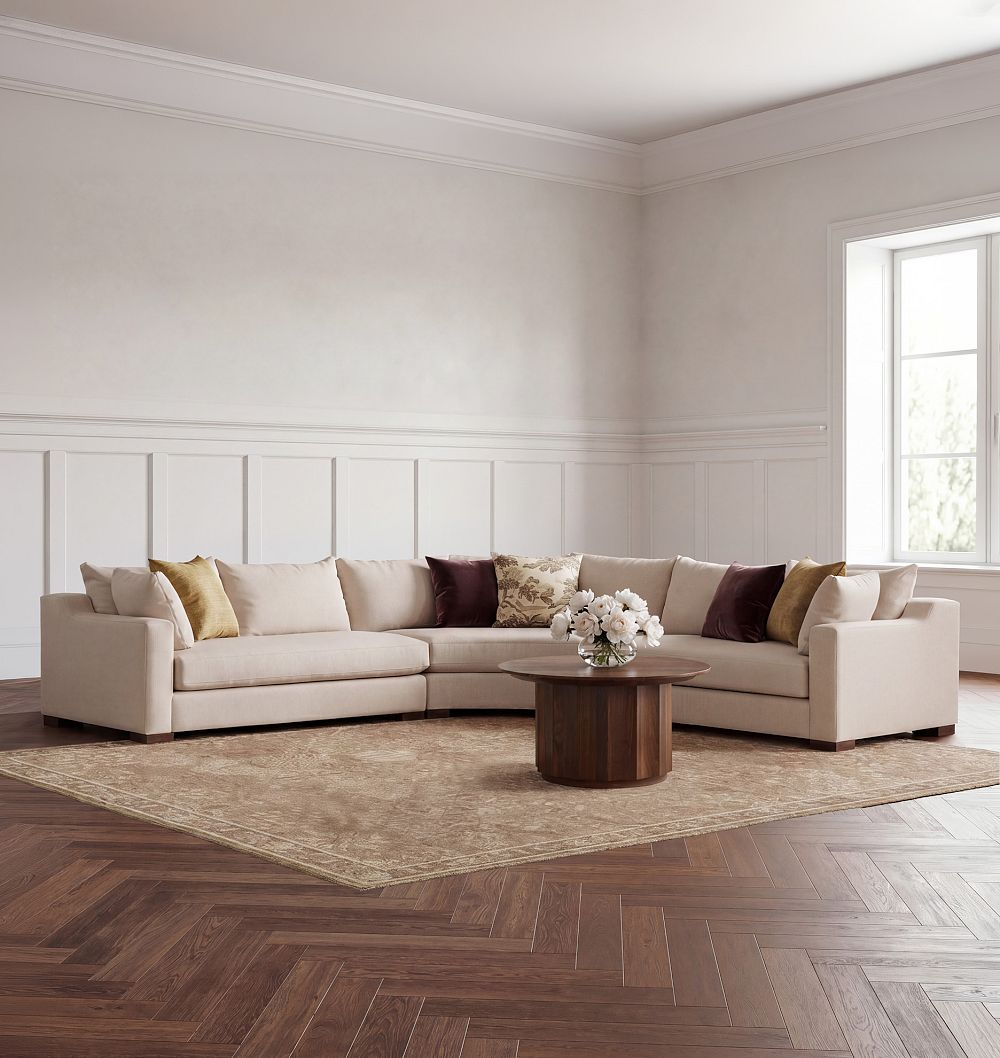 Sublimity 3-Piece Double Sofa with Curved Wedge Corner by Rejuvenation