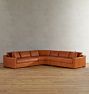 Sublimity Leather 3-Piece Double Sofa with Curved Wedge Corner