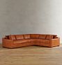 Sublimity Leather 3-Piece Arm Sofa with Curved Wedge Corner