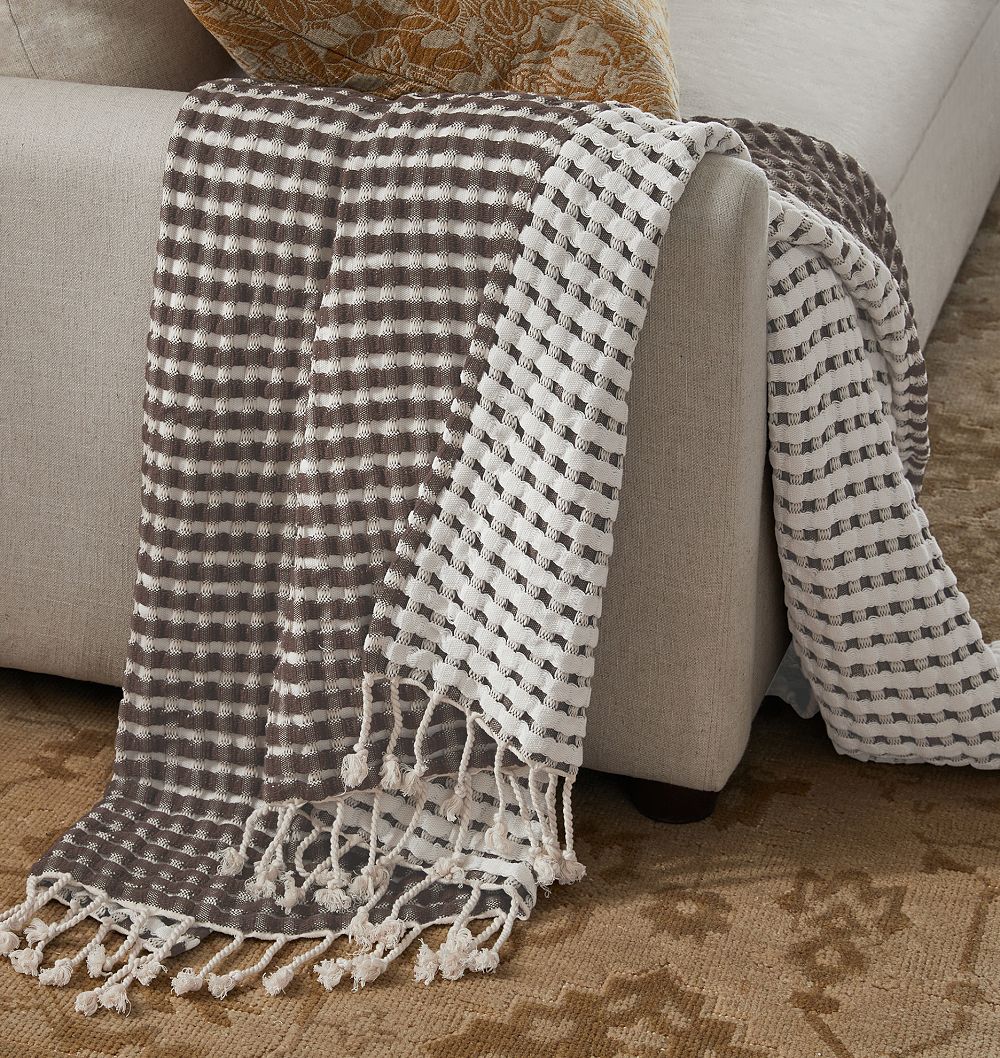 Two-Tone Waffle Knit Throw by Rejuvenation