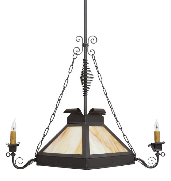 Vintage Arts & Crafts Converted Gas with Electric Chandelier by Rejuvenation