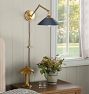 Poplar Articulating Sconce, 22" Length in Painted Brass Shades