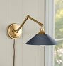Poplar Articulating Sconce, 22" Length in Painted Brass Shades
