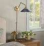 Theo Articulating Sconce, 22&rdquo; Length in Painted Brass Shades