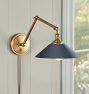 Theo Articulating Sconce, 22&rdquo; Length in Painted Brass Shades