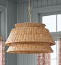 Waverleigh Drum Chandelier, Rattan Shade