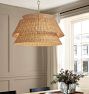 Waverleigh Drum Chandelier, Rattan Shade