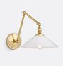 Theo Articulating Task Sconce CP Cone 10in Shade Cased White