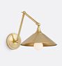 Poplar Articulating Task Sconce CP Cone 10in Shade CP