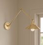 Poplar Articulating Sconce, Brass Shades