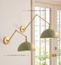 Theo Articulating Sconce, 22&rdquo; Length in Painted Brass Shades