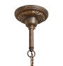 Vintage Art Deco Chandelier Brass Five Light Globe Shades